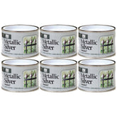 6X Metallic Silver Paint Tin 180ml Tin Paint